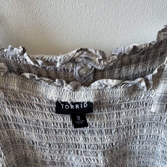 TORRID Babydoll Square Neck Tank - Check Print (Size 3) - Picture 4 of 5